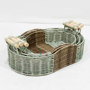 Eco-Friendly Handwoven <b>Water</b> <b>Hyacinth</b> <b>Basket</b> with Leather Handles for Home Decor. - Product Image 6