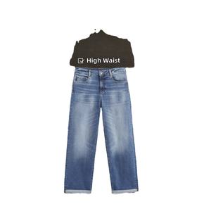Femmes 2025 printemps nouveau 6 couleurs écologique Simple droite mi-taille longue jean mignon décontracté Denim pour l'été automne - Product Image 2
