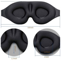 Masque de sommeil en mousse à mémoire de forme 3D profilé en coton noir anti-lumière