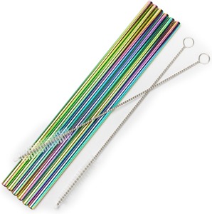 Ensemble de pailles métalliques réutilisables élégantes, pailles à boire en acier inoxydable de qualité supérieure avec étui de transport - Product Image 5