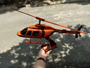 Modelo de Helicóptero de Madera BELL-206, Escala 1:27, 17 Pulgadas de Largo, Modelo de Madera Duradero para Decorar y como Recuerdo de Vietnam - Product Image 2