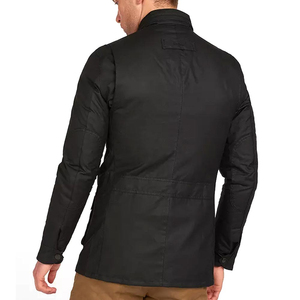 SUQAINA FASHION GARMENTS Men's Winter Breathable Wax Cotton Casual Jacket Turn-down Collar <b>Covered</b> <b>Button</b> Closure Waterproof - Product Image 2