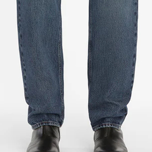 Pantalon bleu décontracté pour homme, style streetwear, couleur unie, avec logo personnalisé, pour un usage quotidien, coupe confortable, en coton respirant. - Product Image 4