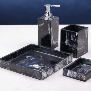 Unique Resin Bathroom <b>Set</b> Luxury Resin Texture Dark Sky Blue Bathroom Accessories <b>Set</b> Luxury Decor Home Accessories <b>Bath</b> <b>Set</b> - Product Image 1