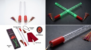 Multicolor <b>LED</b> Acrylic Dandiya Stick Set Bubble <b>Tube</b> Glow Effect Rechargeable Battery Lightweight Reusable Design for Navratri - Product Image 1