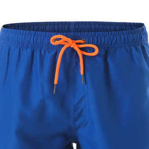 Shorts de Baño Unisex Azules Sólidos con Cintura Elástica Naranja, Secado Rápido, Estilo Vintage, Impermeables, Ecológicos, Casuales, Cintura Media, Tejidos - Product Image 4