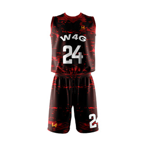 Ensemble de shorts et maillot de basket personnalisés avec logo d'équipe, impression par sublimation, 100% polyester, respirant et anti-transpiration - Product Image 4