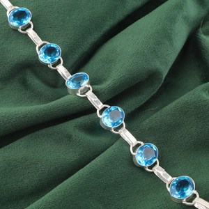 Sterling <b>Silver</b> Zircon <b>Charm</b> <b>Bracelet</b> Luxury High Quality Vintage Style December Birthstone Jewelry Gift for Women - Product Image 2