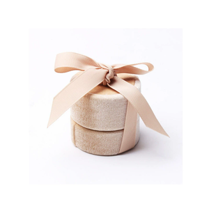 Luxury Velvet Jewelry <b>Gift</b> <b>Box</b> with Ribbon for Ring <b>Earrings</b> Pendant Wedding Packaging - Product Image 2