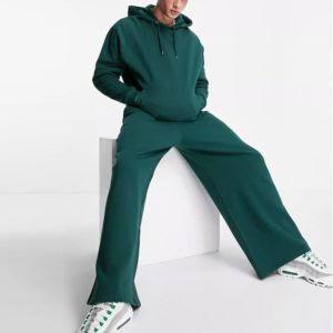 Manufacturer's Customized Women's Dry Fit <b>Tracksuit</b> Set Zip Front Hoodie Baggy Wide Leg Sweatpants Winter Grey Casual - Product Image 3