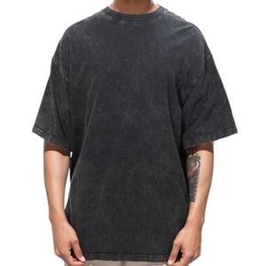 เสื้อยืดโอเวอร์ไซส์คอกลมแขนสั้นผ้าฝ้าย 100% ระบายอากาศได้ดี น้ำหนักมาก แบบวินเทจลำลอง ผลิตตามสั่งขายส่ง OEM - Product Image 1