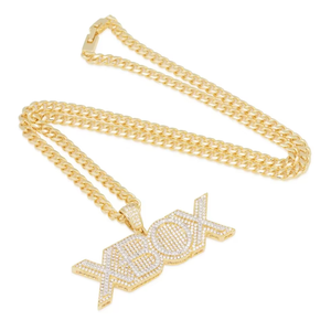 Collar con Colgante de Letra Xbox, Plata 925, con Diamantes de Imitación, Estilo Hip Hop, Unisex, Joyería de Moda, Regalo - Product Image 5