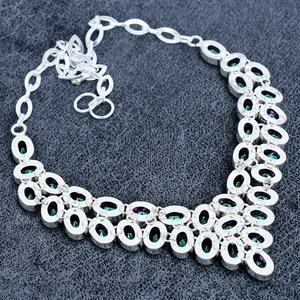 Increíble Collar de Topacio Místico Arcoíris, Joyería de Plata de Ley 925, Collar Hecho a Mano con Electroformado, Regalo para Mujer - Product Image 2