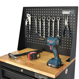 Chariot de rangement à roulettes pour outils, support OEM, vente en gros, 61 cm, 10 tiroirs, pour mécanicien et garage, en acier thermolaqué CSPS noir mat - Product Image 4