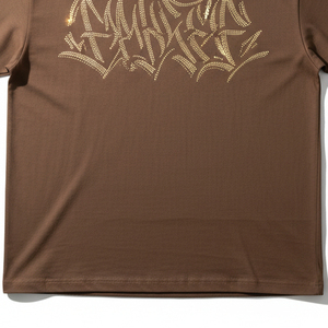 Heavy Weight Rhinestone T Shirt Premium 100 Cotton <b>Dropshipping</b> Vendor Blank Custom Hotfix Crystal Streetwear Clothing - Product Image 4