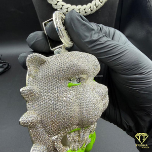 จี้รูปตัวการ์ตูนดีไซน์เนอร์ ประดับเพชร VVS Lab Grown บนตัวเรือนเงินแท้ 925 สไตล์ฮิปฮอป ขายส่ง - Product Image 3