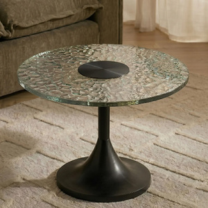 New Design Casted Glass Top <b>side</b> <b>Tables</b> Handmade Living Room Furniture <b>Round</b> Top Metal <b>Side</b> <b>Tables</b> - Product Image 2