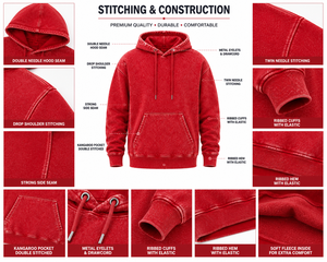 Sudaderas con capucha para hombre, lavadas al ácido, de algodón 100% de alto gramaje, sudaderas con capucha lisas para hombre, sudaderas con capucha personalizadas para hombre - Product Image 5