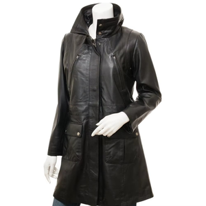Chaqueta de Cuero de Oveja Genuina para Mujer, Diseño con Logotipo Personalizado, Impermeable, Forrada de Algodón Transpirable para Todas las Estaciones - Product Image 3