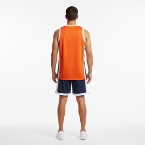 Maillot de basketball sans manches personnalisable pour homme, respirant, en tissu maille Spandex/Polyester, avec impression par transfert thermique sur le devant, style athlétique - Product Image 2