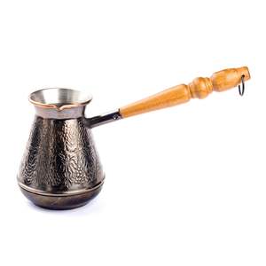 เครื่องชงกาแฟอาหรับตุรกีแบบทำมือ ทำจากโลหะ พร้อมด้ามจับไม้ สำหรับการชงกาแฟแบบดั้งเดิมอย่างแท้จริง เหมาะสำหรับใช้ในบ้านและโรงแรม - Product Image 4