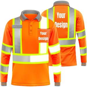 เสื้อโปโลแขนยาวสะท้อนแสงสำหรับทำงาน ปรับแต่งโลโก้ได้ เสื้อความปลอดภัยมองเห็นได้ชัดเจน มีกระเป๋าสำหรับชุดทำงาน - Product Image 5