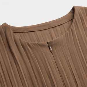 Pleated Abaya <b>Bell</b> Sleeves For Women Islamic Modest Wedding Clothing Silk Polyester Floor Length Elegant Design Custom Size - Product Image 4