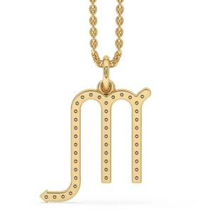 Luxury 24K Gold Plated Letter M Pendant Necklace With Crystal Rhinestones <b>Rope</b> <b>Chain</b> Unisex Everyday Wear - Product Image 3