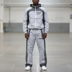 Custom <b>Mesh</b> Lining Zip-Up Digital Print Winter Streetwear <b>Two</b>-<b>Piece</b> Sportswear <b>Set</b> Breathable Waterproof Nylon Windbreaker - Product Image 4
