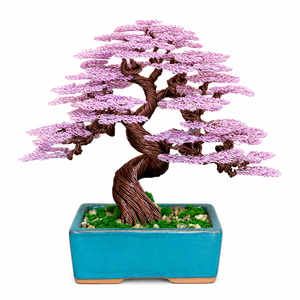 Bonsái de Arce Hecho a Mano con Hojas de Alambre Morado en Maceta Decorativa para Regalos de Inauguración de Casa, Navidad y Año Nuevo - Product Image 2