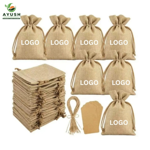 OEM Custom Size Jute <b>Bag</b> Reusable Natural <b>Hessian</b> Storage Sachet With Double Draw Cords For Retail - Product Image 3