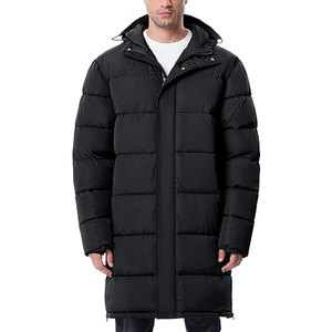 Abrigos Largos de Invierno para Hombre, Chaqueta Acolchada Ligera, Chaqueta de Invierno Cálida, Aislada e Impermeable con Capucha, Chaqueta Casual para Clima Frío - Product Image 1