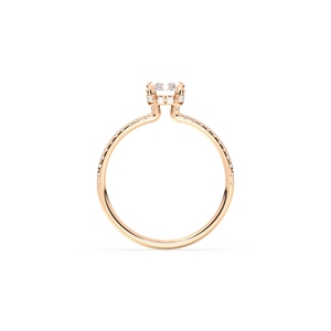 Bague solitaire en diamant de laboratoire HPHT CVD de qualité supérieure REYES en or massif 14 carats, bijou de luxe pour occasions spéciales - Product Image 5