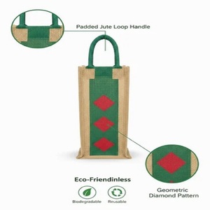 Sac de transport en jute pour une bouteille de 1 litre, sac en jute pour activités promotionnelles et voyages - Product Image 1