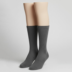 Chaussettes hautes unies grises côtelées en tricot respirant pour adultes, usage quotidien, Harry Johnson Production 2026 - Product Image 4