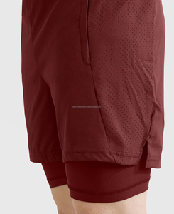 Pantalones Cortos Deportivos de Alta Calidad para Hombre, Tejido Satinado Transpirable, Color Sólido, 100% Poliéster, Cierre con Cordón - Product Image 4