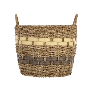 Brown and Yellow Handwoven Seagrass <b>Basket</b> Handmade <b>Storage</b> <b>Basket</b> Wholesale eco-friendly Made in Viet - Product Image 3
