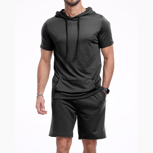 Ensemble short et sweat à capuche pour homme, haute qualité, dernier design, respirant, séchage rapide, idéal pour le jogging estival. - Product Image 1