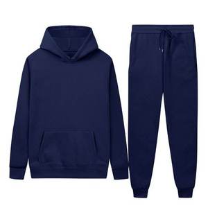 Conjunto de Sudadera con Capucha y Pantalones Deportivos para Hombre, 100% Algodón, Manga Larga, Color Sólido, Estilo Casual, con Bolsillos Laterales, Corte Regular - Product Image 6