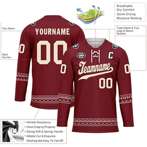 Maillot de hockey sur glace personnalisé OEM 100 % polyester imprimé par sublimation, fournisseur pakistanais, vente en gros, exportation, acheteurs américains, uniforme d'équipe, en gros - Product Image 6