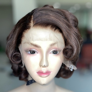 Perruque brune rebondissante de haute qualité en cheveux naturels bruts, avec fermeture frontale, brun clair, 100 % cheveux humains vietnamiens - Product Image 2