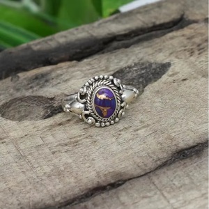 Purple <b>Turquoise</b> Gemstone <b>Ring</b> Women Handmade Bohemian Style Jewelry 925 Sterling Silver Elegant Solid Silver Statement <b>Ring</b> - Product Image 6