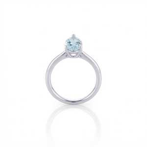 Anillo de Plata de Ley 925 con Baño de Rodio y Topacio Azul en Forma de Pera para Mujer, Estilo Clásico de Lujo, Ideal para Fiestas y Bodas, Venta al por Mayor - Product Image 3