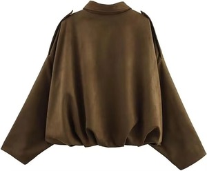 <b>Ladies</b> <b>Suede</b> <b>Jacket</b> Custom Design Faux <b>Suede</b> Leather Coat Trendy Winter Outerwear OEM ODM Bulk Manufacturer - Product Image 2