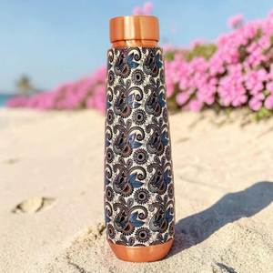 Classic Copper Water <b>Bottle</b> by AUREVIA CRAFTS-Portable Eco-Friendly Large Capacity for Outdoor Camping Use - Product Image 1