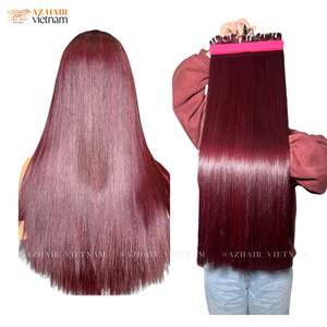 Nouvelle tendance, lot de cheveux vierges vietnamiens de qualité supérieure, prix de gros, super double trame, couleur bordeaux - Product Image 1