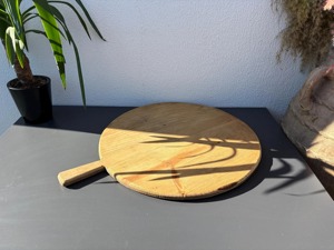 Planche à découper en bois avec poignée et spatule pour viande, pain, aliments cuits – Bloc de découpe durable pour la cuisine - Product Image 3