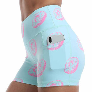 Shorts cyclistes taille haute imprimés de qualité supérieure pour femme, effet push-up fessier, sans couture, personnalisés, pour fitness, gym et yoga - Product Image 1