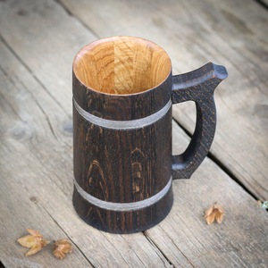 Eco-Friendly Polished Wooden Viking <b>Mug</b> with Hand Carved Engraving and Animal Design-Valentine's Day & Halloween Gift - Product Image 5
