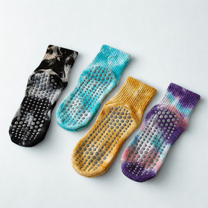 Custom Logo Tie Dye Non-Slip Yoga <b>Socks</b> Ankle Length Anti Slip <b>Grip</b> <b>Socks</b> for Women Summer Breathable Fitness <b>Socks</b> - Product Image 1